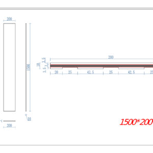 Stootbord zwart gelakt 1500x200x10