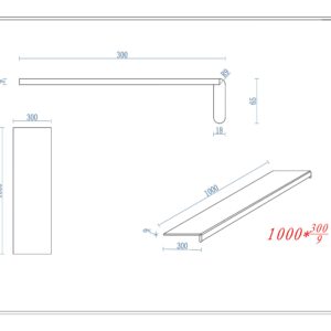PVC Marmerlook 1000x300x9