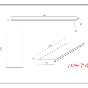 PVC betonlook donker 1500x500x9